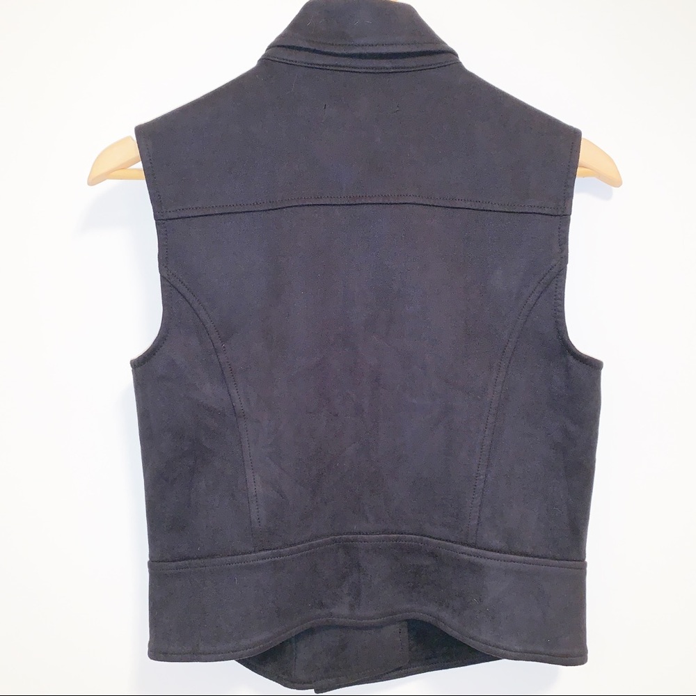 LEVEL 99 ALEXA BLACK MOTO FAUX SUEDE VEST-S - Picture 7 of 8